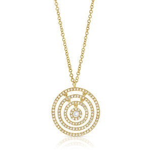 14k 0.60 Ct Diamond Five Circle Necklace, Available in White, Rose and Yellow Gold