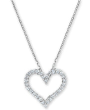 Load image into Gallery viewer, 14k White Gold Diamond Open Heart Necklace, Available in Several Sizes
