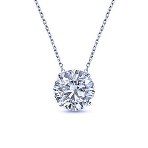 14k Gold Diamond Solitaire Pendant, Available in Several Diamond Weights and Colors of Gold