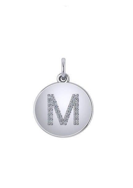 14k Diamond initials charm, Available in  White, Rose and Yellow Gold