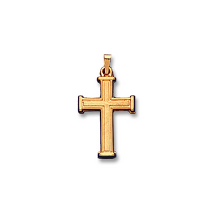14k Yellow Gold Cross Charm 1 1/4 X 5/8 Inches