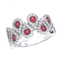 Load image into Gallery viewer, 14k White Gold 0.77 Ct Ruby, 0.48 Ct Diamond Ring
