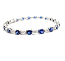 Load image into Gallery viewer, 18k White Gold 5.90 Cts Sapphire, 1.12 Cts Diamond Bracelet
