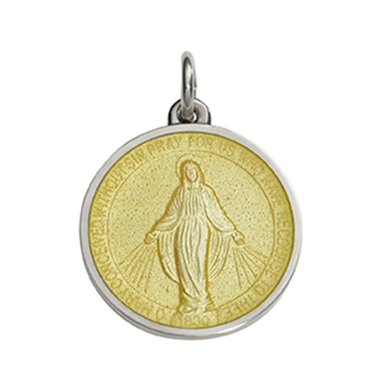 Sterling Silver Enamel Miraculous Round Medal