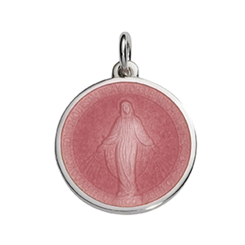 Sterling Silver Enamel Miraculous Round Medal