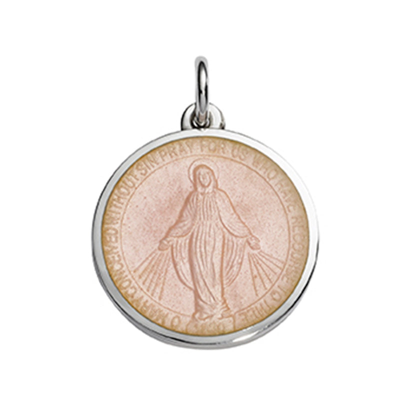Sterling Silver Enamel Miraculous Round Medal