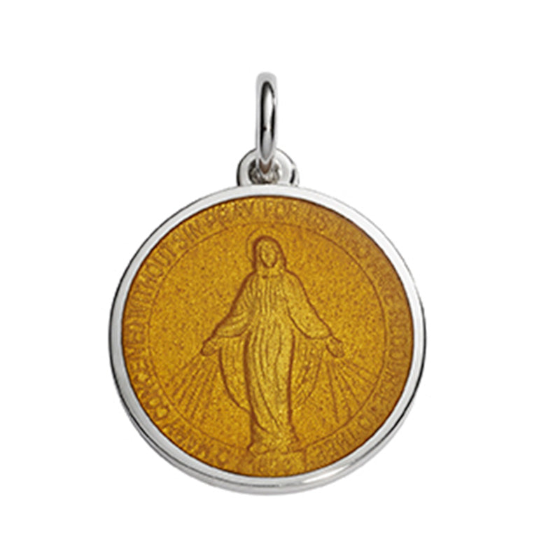 Sterling Silver Enamel Miraculous Round Medal