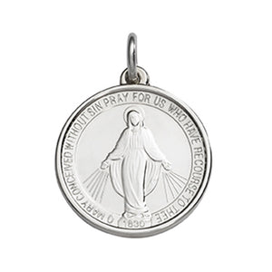 Sterling Silver Enamel Miraculous Round Medal