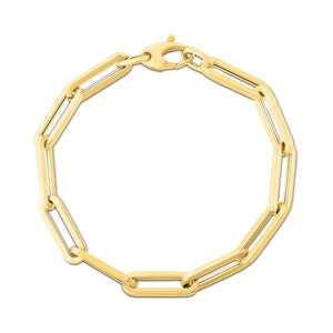 14K Gold 3.3mm Paperclip Chain with Lobster Lock, Available in Yellow