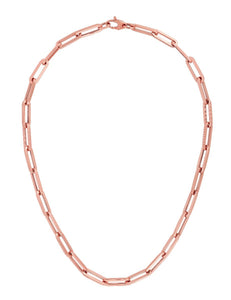 14K Gold 2.1mm Paperclip Chain with Lobster Lock, Available in White, Rose and Yellow