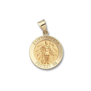 14k Yellow Gold 18.0 MM St. Florian medal