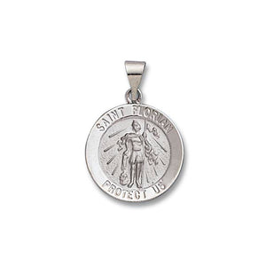 14k White Gold 22.0 MM St. Florian Medal