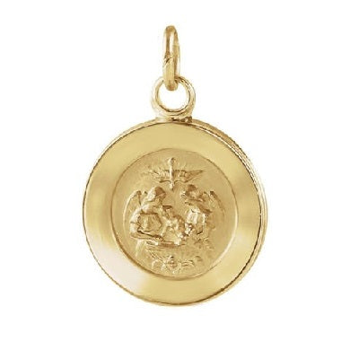 14k Yellow Gold 5/8 inch Baptismal Medal