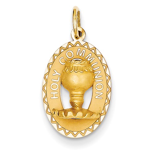14k Yellow Gold 24.0 X 12.0 MM Holy Communion Medal