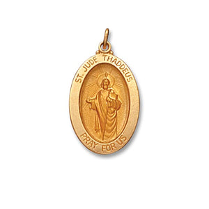 14k Yellow Gold 1 inch St. Jude Medal