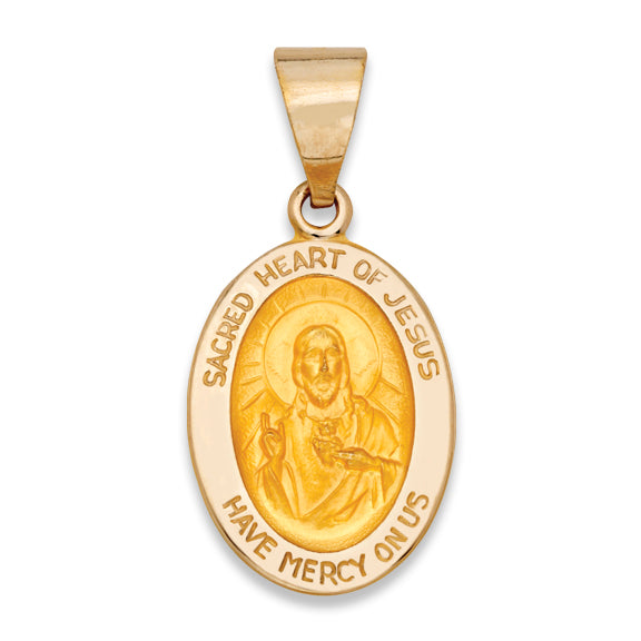14k Yellow Gold 17.0 X 10.0 MM Sacred Heart of Jesus Medal