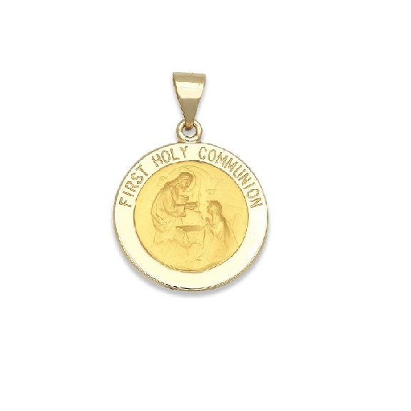 14k Yellow Gold 18.0 MM First Holy Communion Medal