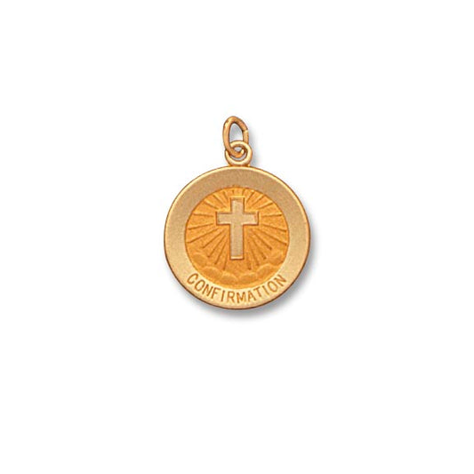 14k Yellow Gold 15.0 MM Solid Round Confirmation Medal