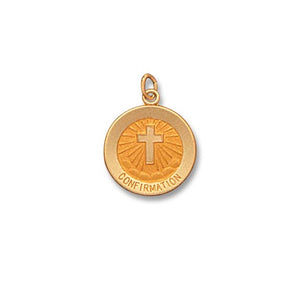 14k Yellow Gold 15.0 MM round Confirmation Medal