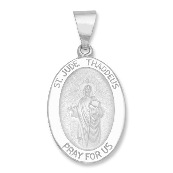14k White Gold 20.0 X 13.0 MM St. Jude Thaddeus Medal