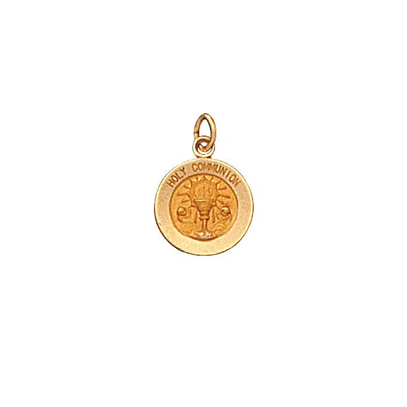 14k Yellow Gold 1/2 inch Holy Communion Medal