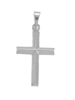 14K White Gold 18 X 14 mm Cross
