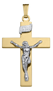 14K Two Tone 21.0 X 32.0MM Crucifix Cross