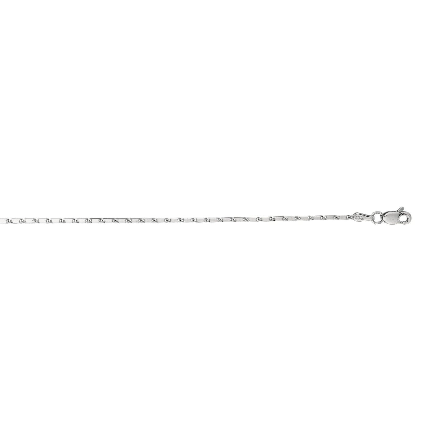 14k White Gold 1.0mm 3.5 Grams 18 Inch Lumina Chain