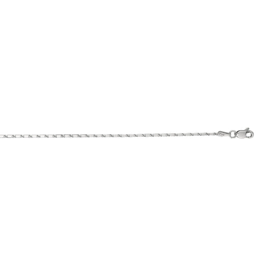 14k White Gold 1.0mm 3.5 Grams 18 Inch Lumina Chain