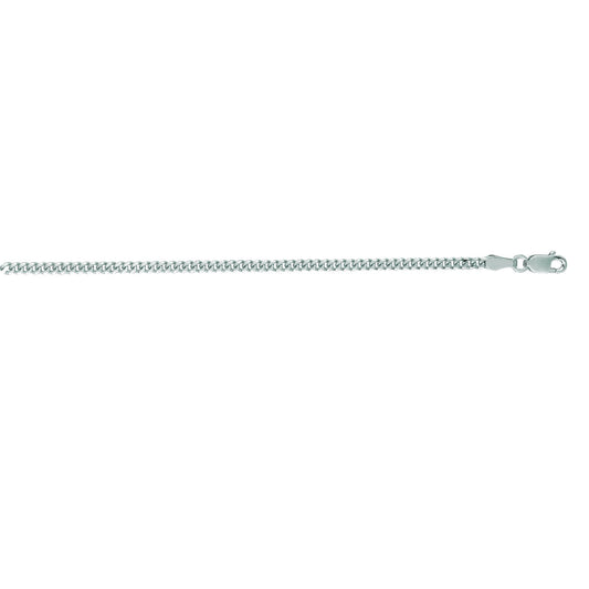 14k White Gold 2.0mm 7.0 Grams 20" Gourmette Chain