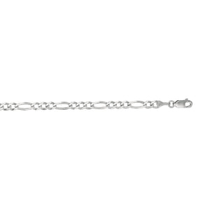 14k White Gold 3.8mm 12.2 Grams 24 Inches Figaro Chain