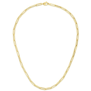 14K Gold 3.3mm Paperclip Chain with Lobster Lock, Available in Yellow