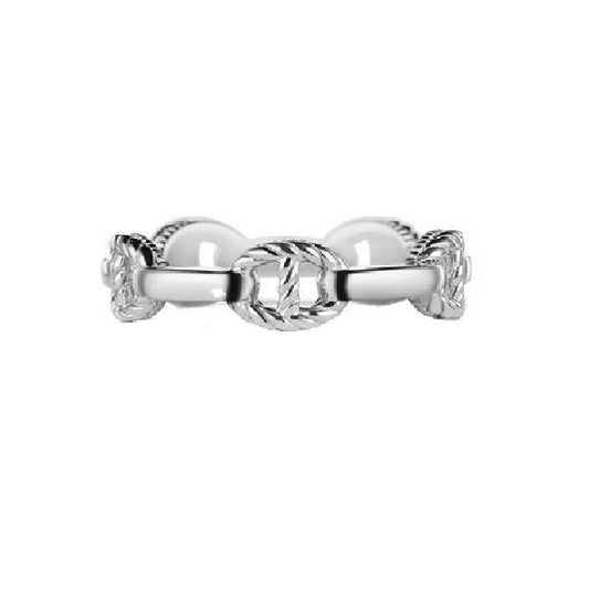 Judith Ripka Sterling Silver Vienna Stack Ring size 7.0