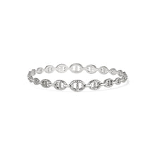 Load image into Gallery viewer, Judith Ripka Sterling Silver Rhodium Plated Graduated Link Stack Bracelet

