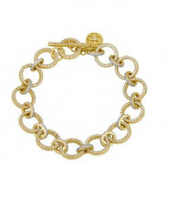 Freida Rothman Sterling Silver Gold Plated Links of Hope Bracelet
