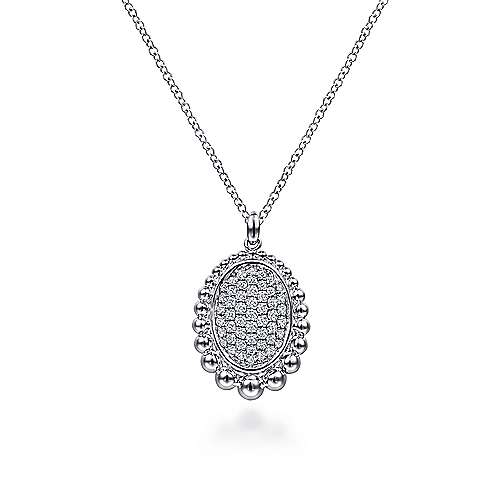 Gabriel Sterling Silver 0.44 Ct White Sapphire Bujukan Beaded Necklace