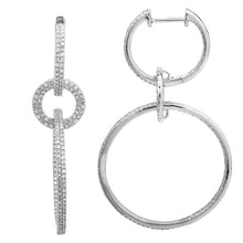 Load image into Gallery viewer, 14k Gold 1.17 Carats Diamond drop circle earring, Available in White, Rose and Yellow Gold
