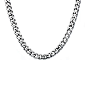 10mm Mens Chain Link Silver Necklace