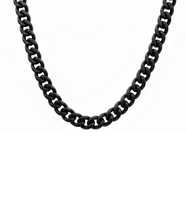 Load image into Gallery viewer, Men&#39;s 10mm Matte Black Plated Stainless Steel Miami Cuban Link Chain Necklace With Box Clasp

