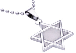 Men's Stainless Steel Star Of David Pendant Necklace