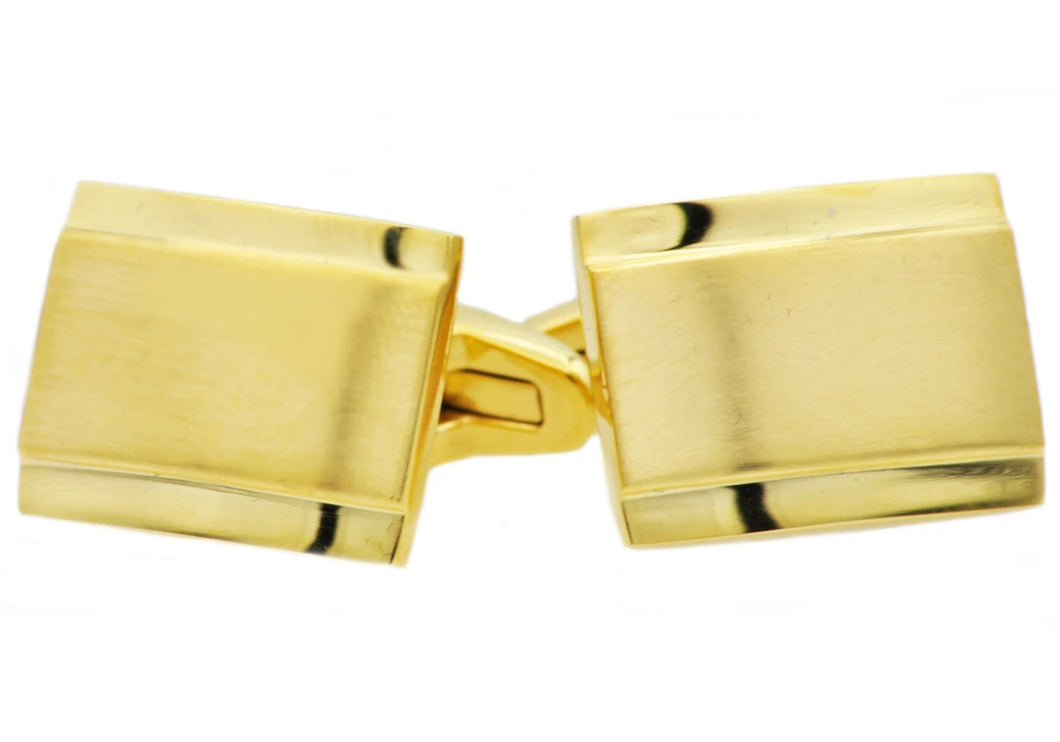 Men's Gold Plated Stainless Steel Cuff Links