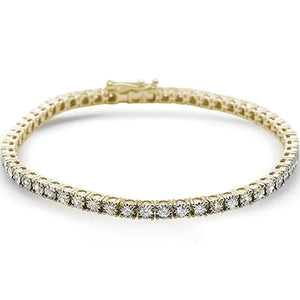 14k Gold 1.00Ct Diamond Bracelet with Faceted Head, Available in White and Yellow Gold