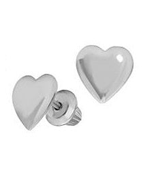 14k White Gold Heart Earrings