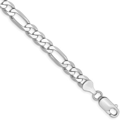 14k White Gold 8.88 Grams 8 Inches Figaro Bracelet