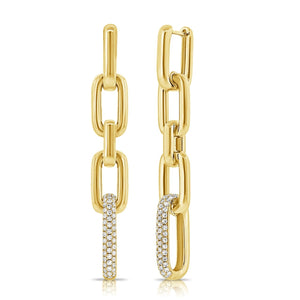 14k Gold 0.54Ct Diamond Dangle Drop Earring, available in White, Rose and Yellow Gold