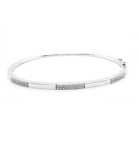 14k White Gold 0.23 Ct Diamond Bangle Bracelet