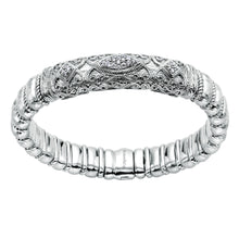 Load image into Gallery viewer, Gabriel Sterling Silver Rhodium &amp; black rhodium plated flexible bangle with 0.38 Ct Diamond
