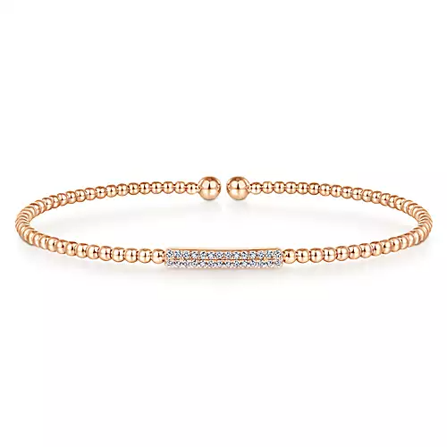 Gabriel 14k Rose Gold 0.13 Carat Diamond Bangle Bracelet