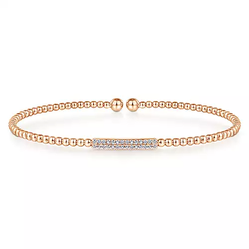 Gabriel 14k 0.13 Carat Diamond Bangle Bracelet, Available in White, Rose and Yellow Gold