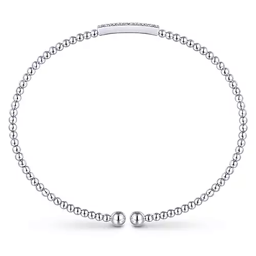 Gabriel 14k 0.13 Carat Diamond Bangle Bracelet, Available in White, Rose and Yellow Gold